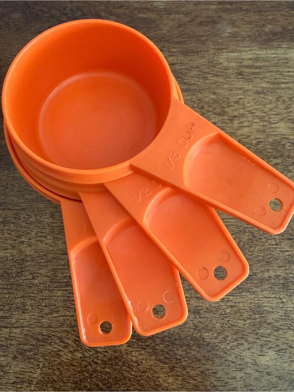 Vintage Tupperware Harvest Orange Measuring Cups Spoons Pie Server Partial Set